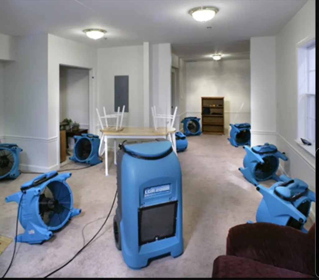 Air movers and dehumidifier setup for Water Extraction & Removal in Taylor Mill